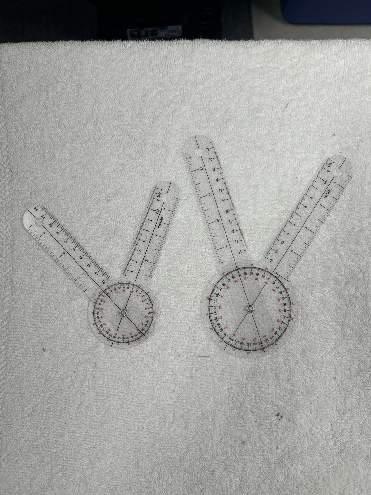 Goniometer Set 3 Pieces Physical Therapy Transparent Orthopedic Angle Ruler