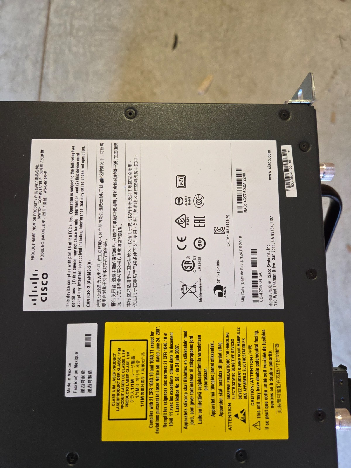 cisco ws-c4510R+E