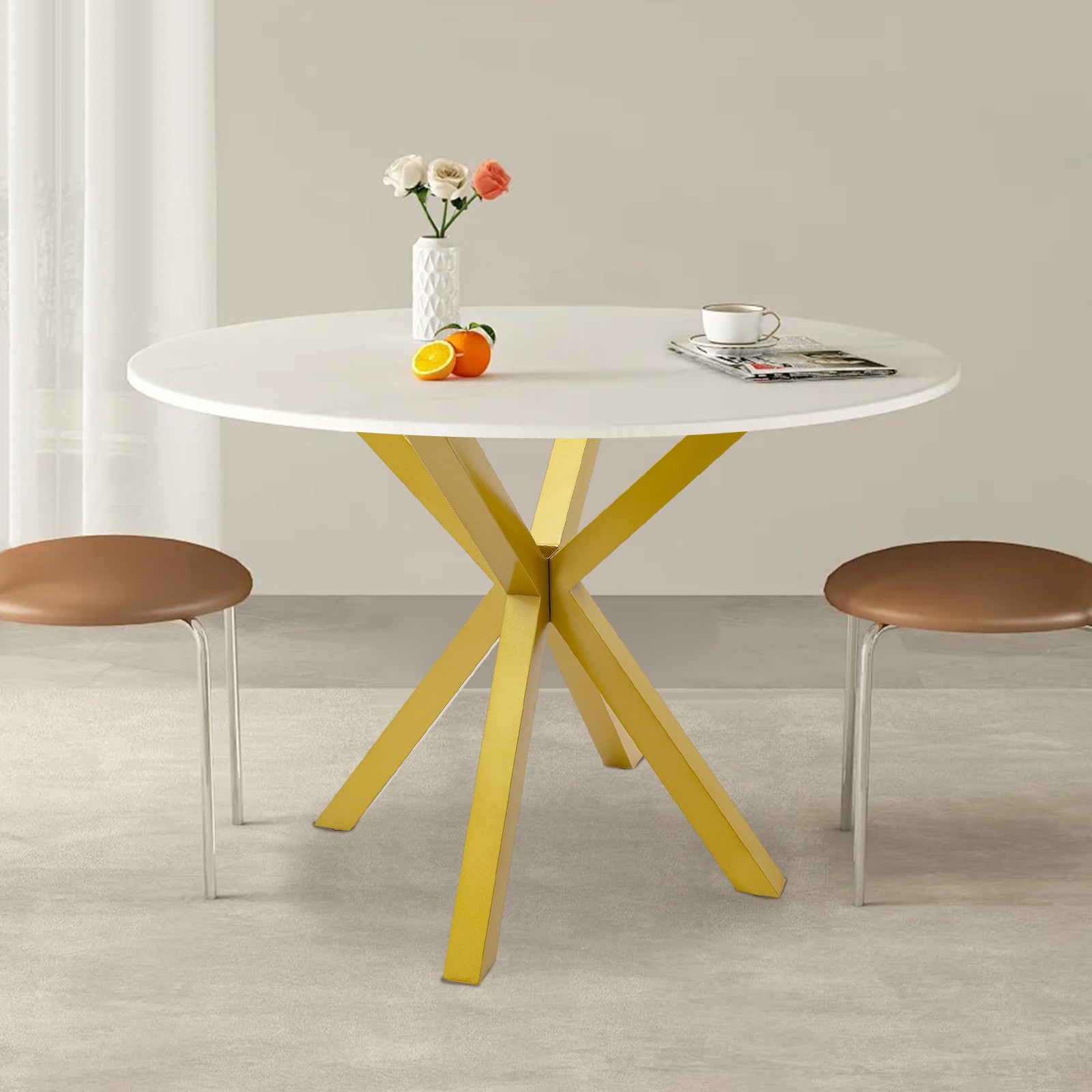 Gold Table Leg Table Base Metal Coffee Table Leg w/4 Suction Cups Floor Standing