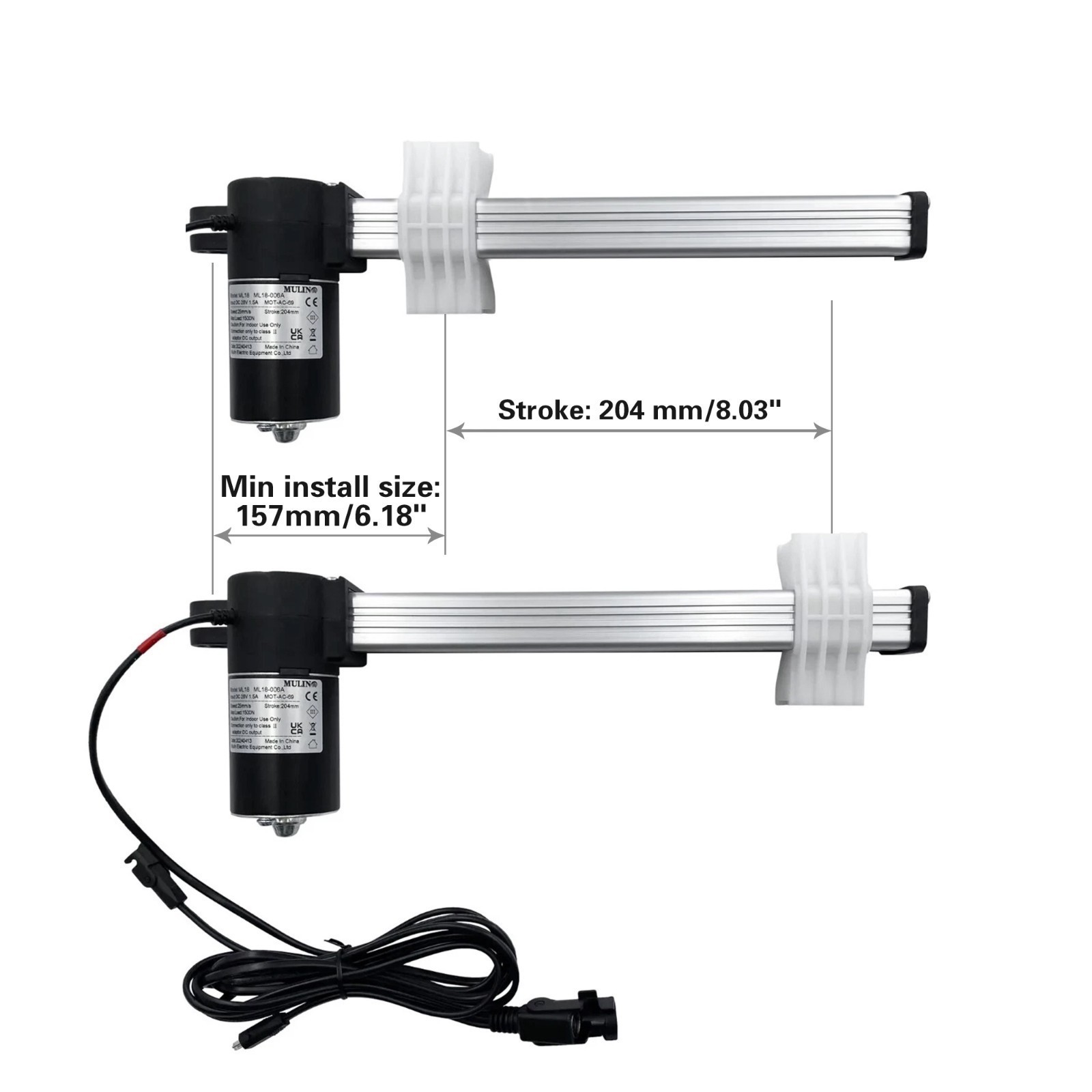 Mulin ML18 Motor ML18-006A Linear Actuator kit for Power Recliner Lift Chairs