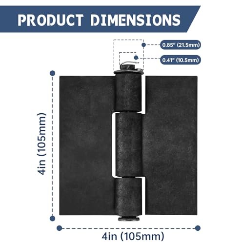 3 Pcs Weld On Hinges Heavy Duty 4" x 4", Weldable Butt Hinges for 3pcs - 4x4in