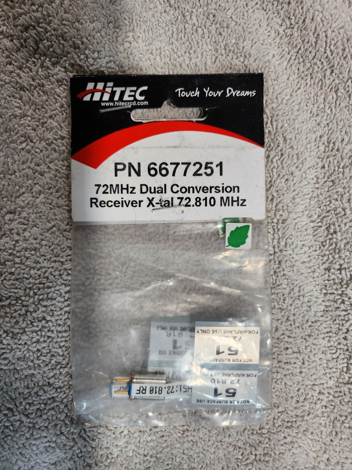 Hitec 72mhz receiver crystal FM Dual Conversion   Ch- 51