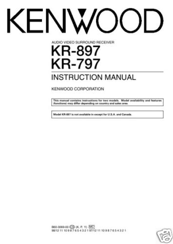 KENWOOD KR-897/KR-787   INSTRUCTION MANUAL ON A CD