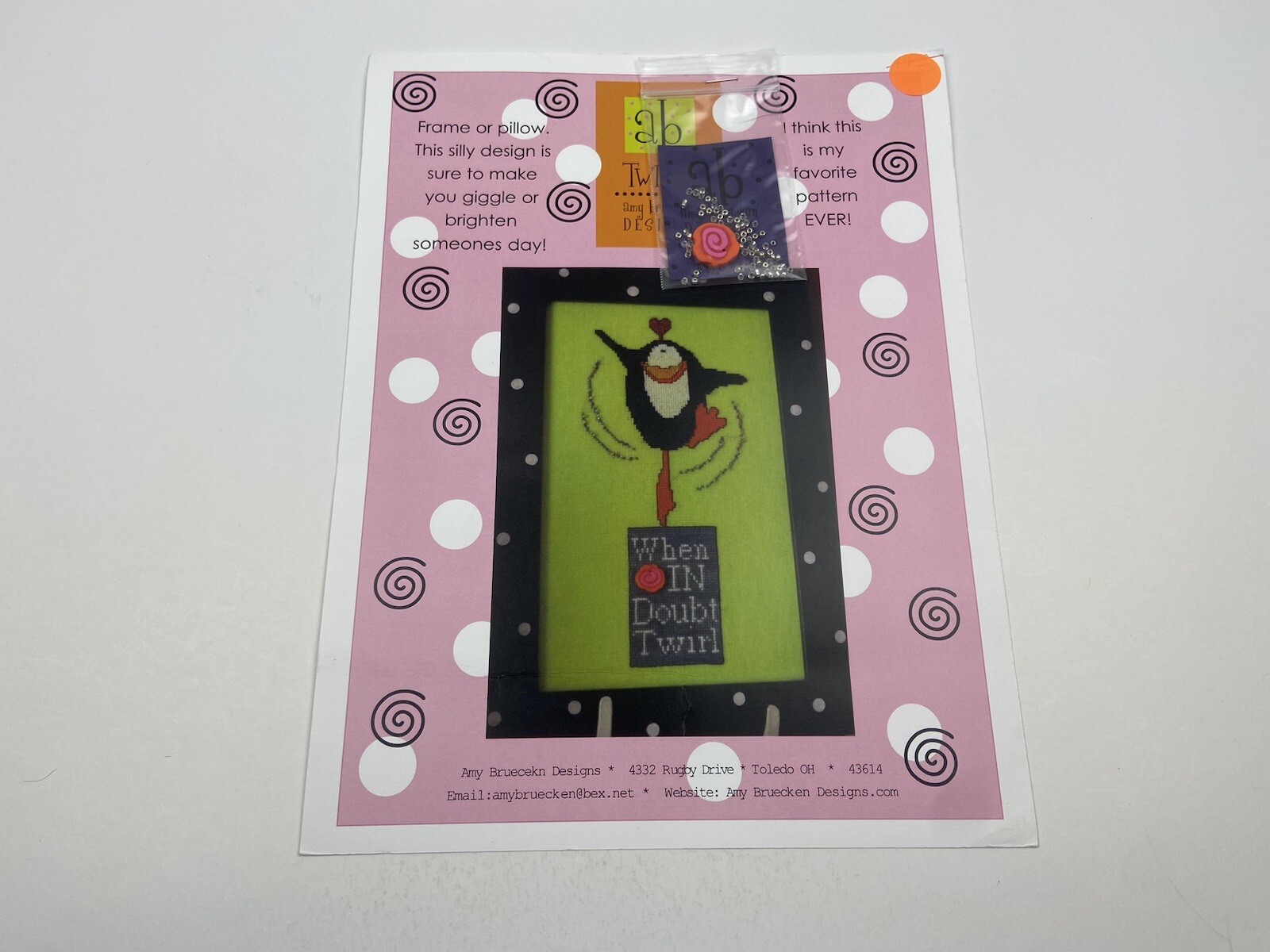 Amy Bruecken Designs Penguin Twirl Counted Cross Stitch Pattern With Chart Pack