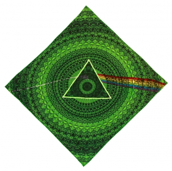 PINK FLOYD-DARK SIDE OF THE MOON SHADOW-BANDANA-GREEN-23 X 23-NEW-Waters