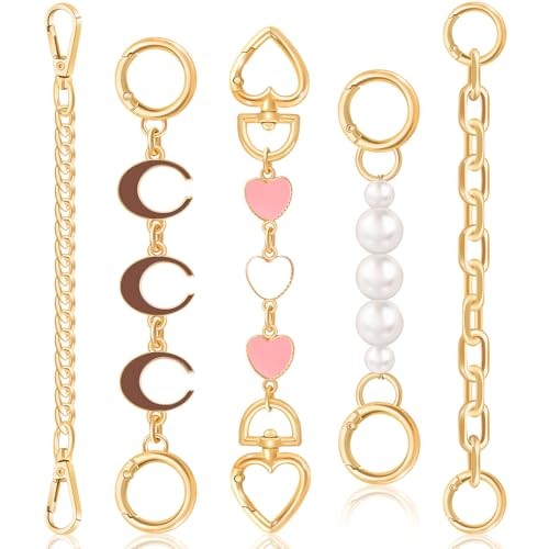TINKRSTUFF 5Pcs Gold Bag Extender C01 5pcs Bag Extender Chain(multistyles）