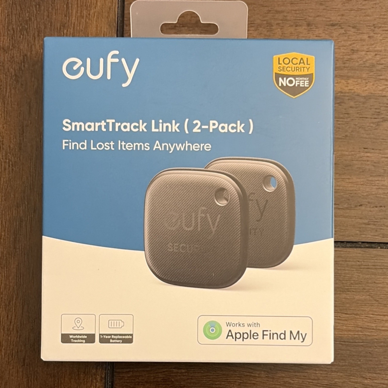eufy SmartTrack Link 2-Pack Black Tracker for Apple Find My, Worldwide Tracking