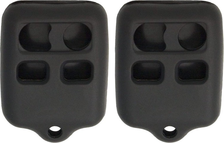 Replacement Silicone Cover Protective Cases for 4 Button Remote Key Fobs - Black