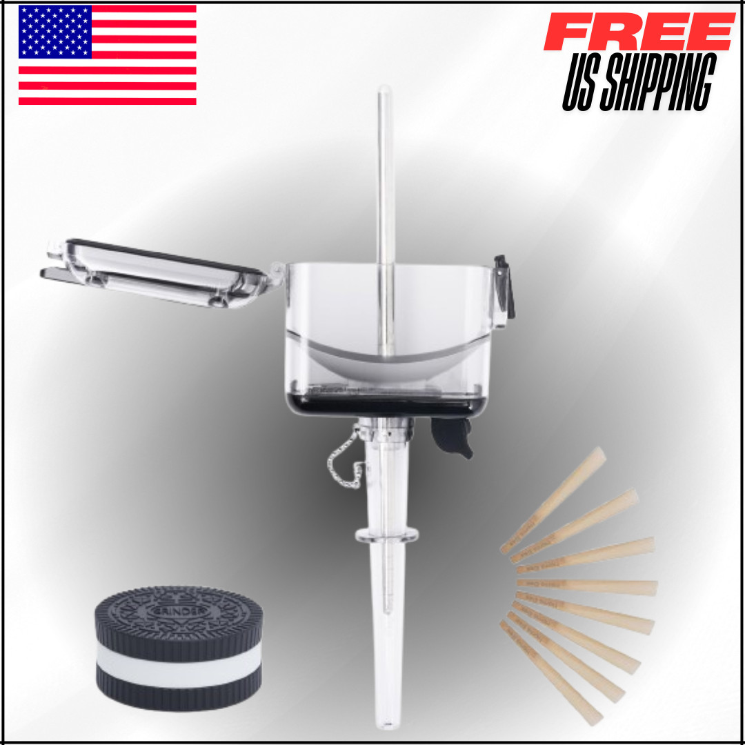 Manual Tobacco Blunt Joint Roller & Cone Loader W Rolling Papers, Spice Grinder