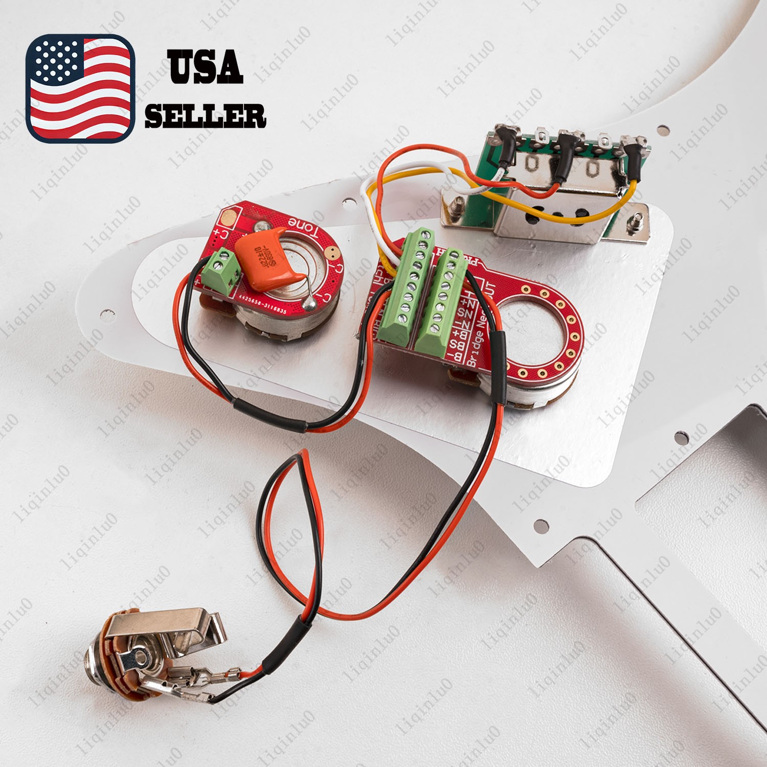 Solderless HH Wiring Harness 1 Volume 1 Tone(18MM Shaft) 3-Way Switch for Strat