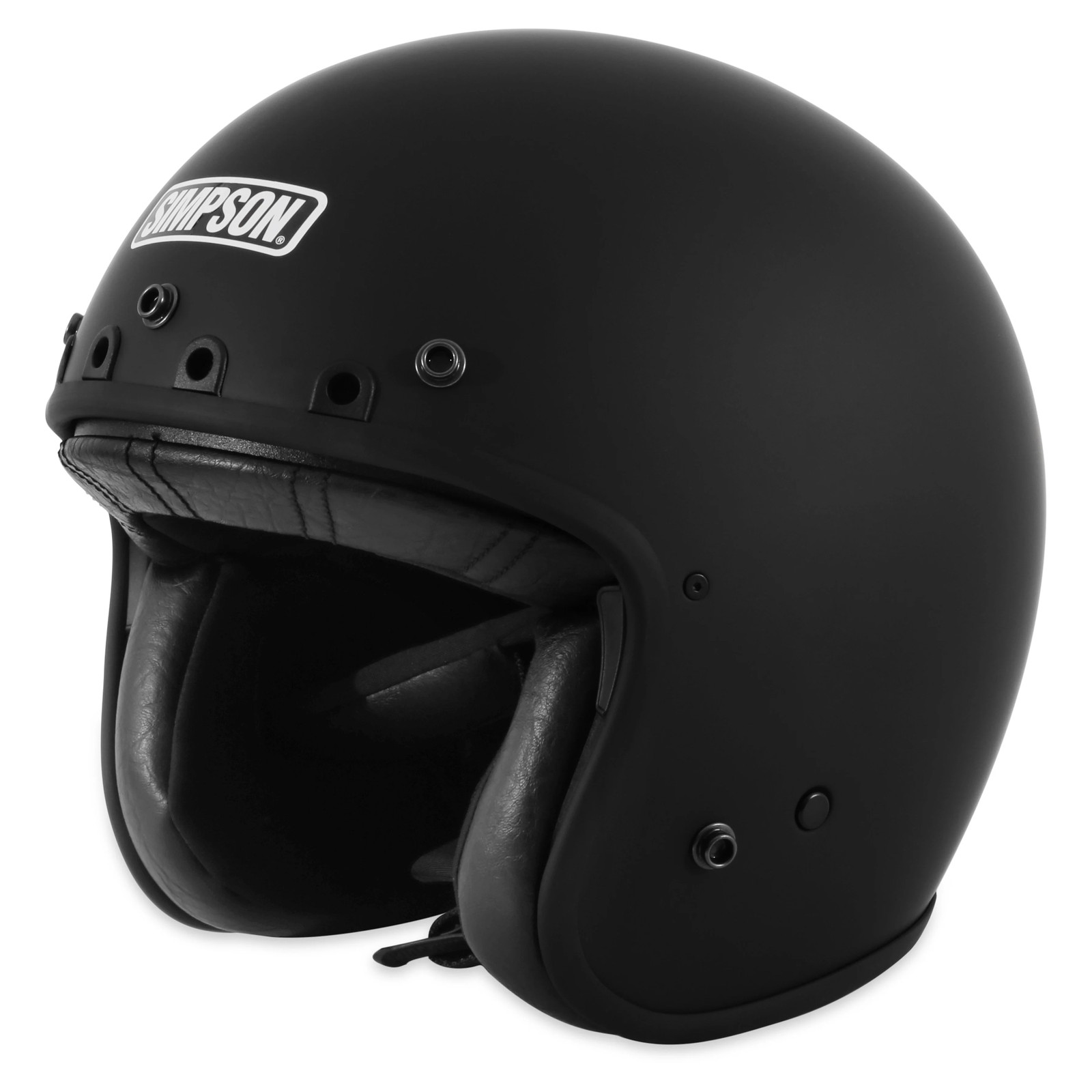 Simpson CHOP3MD Chopper Motorcycle Helmet - Adult Medium - Flat Black