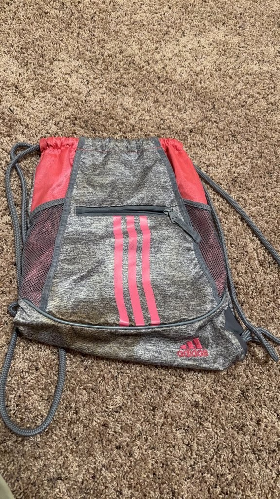 Adidas Drawstring Gym Bag with Pink Accents
