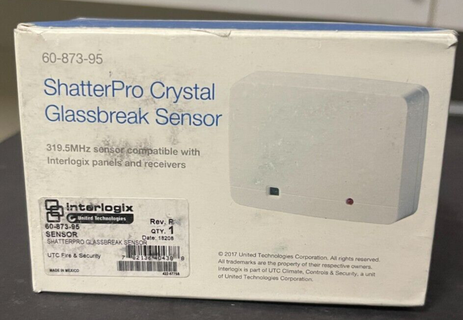 Brand New  Interlogix 60-873-95 NX-488 Wireless ShatterPro Glassbreak Sensor
