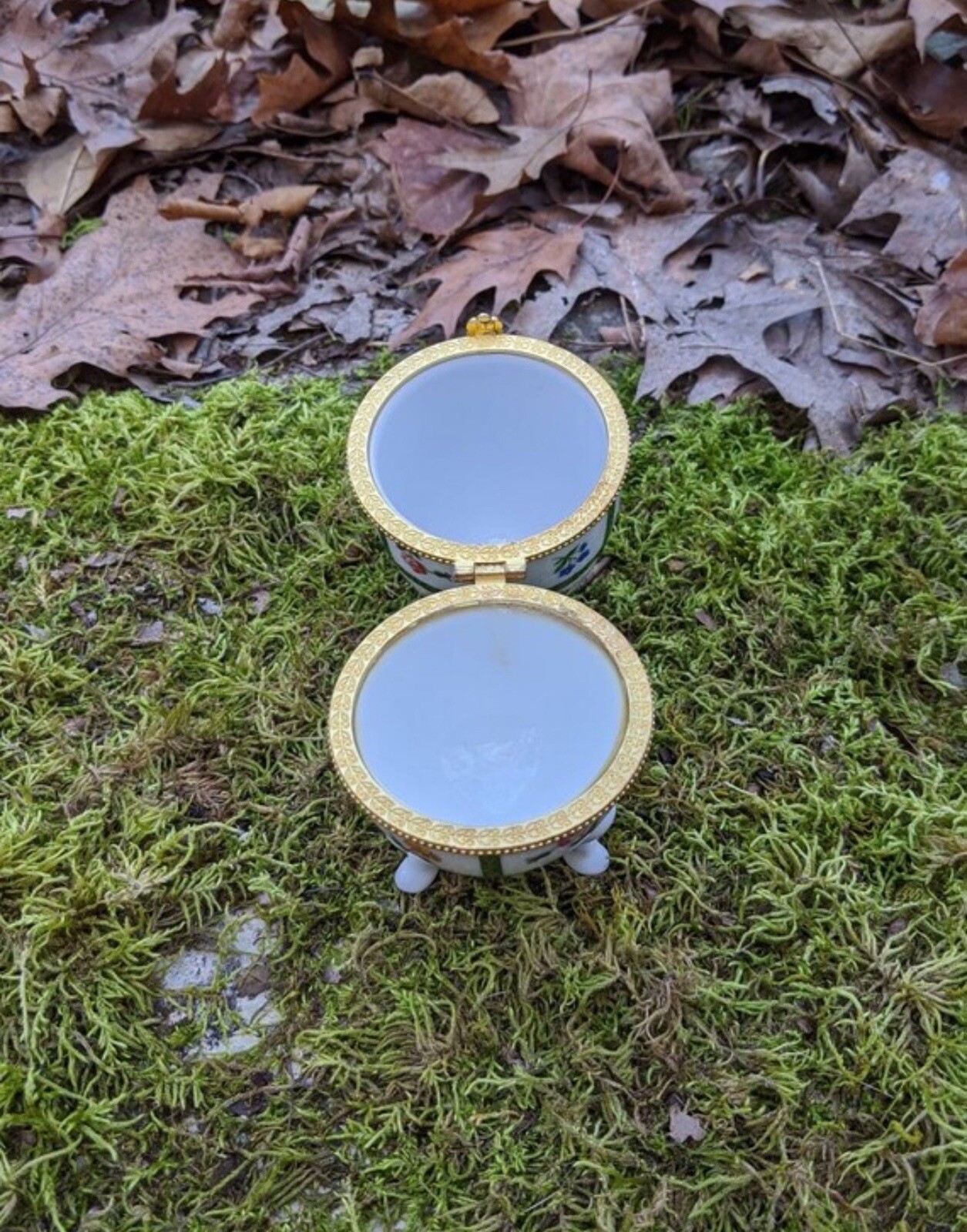 Vintage Ceramic Egg Trinket Box