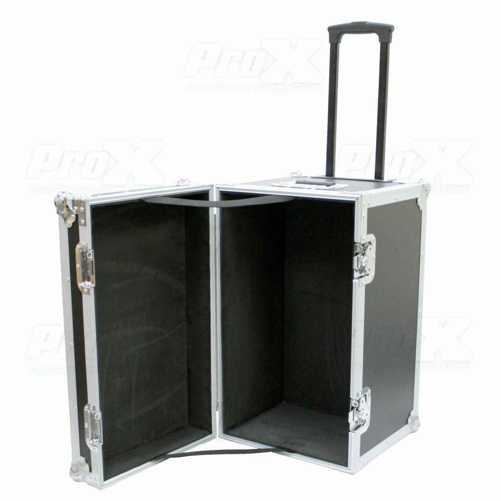 Prox Utility Multipurpose Small DJ Trunk Road Case w/ Foam Lined Wheels & Handle