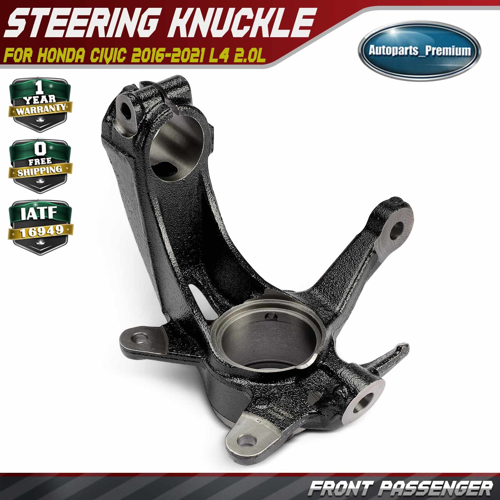 Front Passenger Steering Knuckle for Honda Civic 2016-2021 L4 2.0L 51211TBAA01