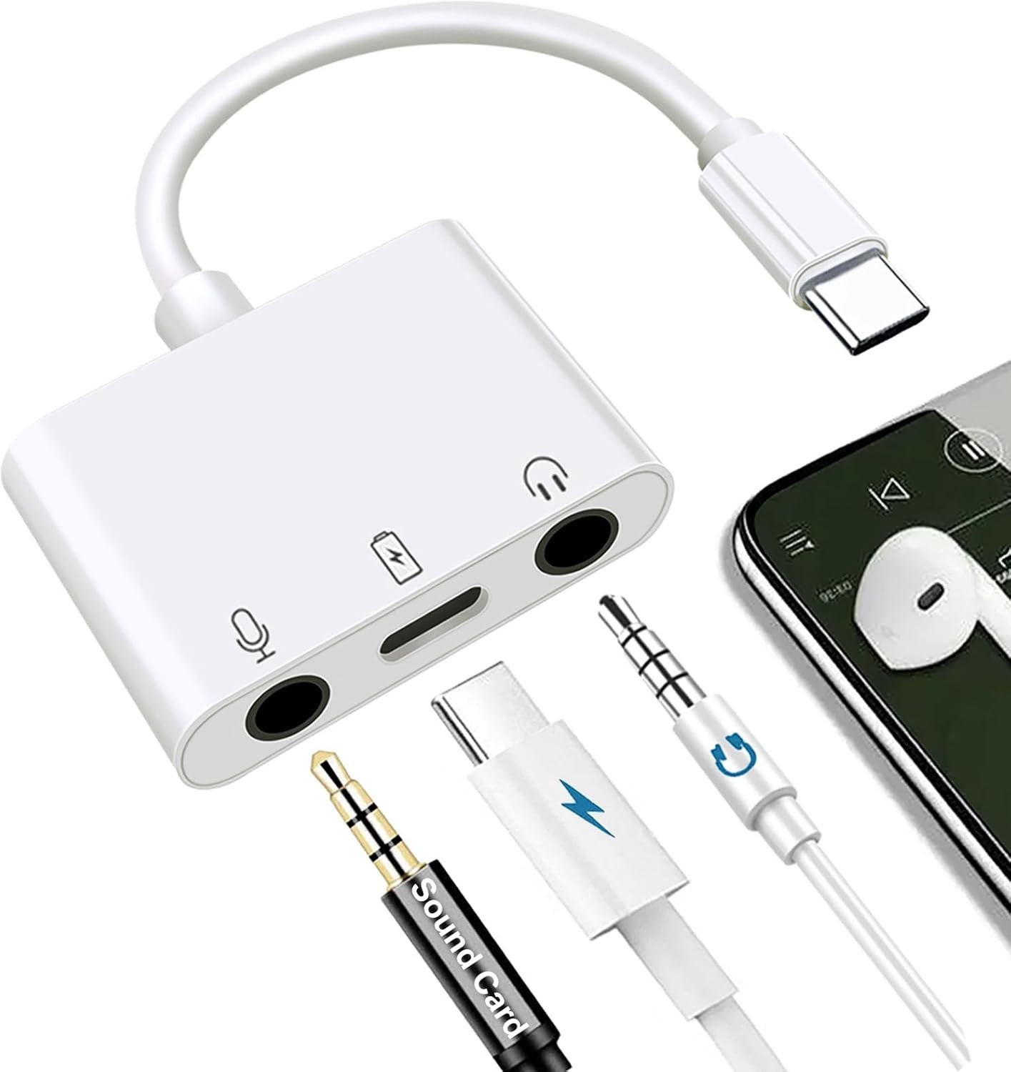 Iphone Microphone Adapter for Live-Streaming Lightening to Microphone & 3.5Mm
