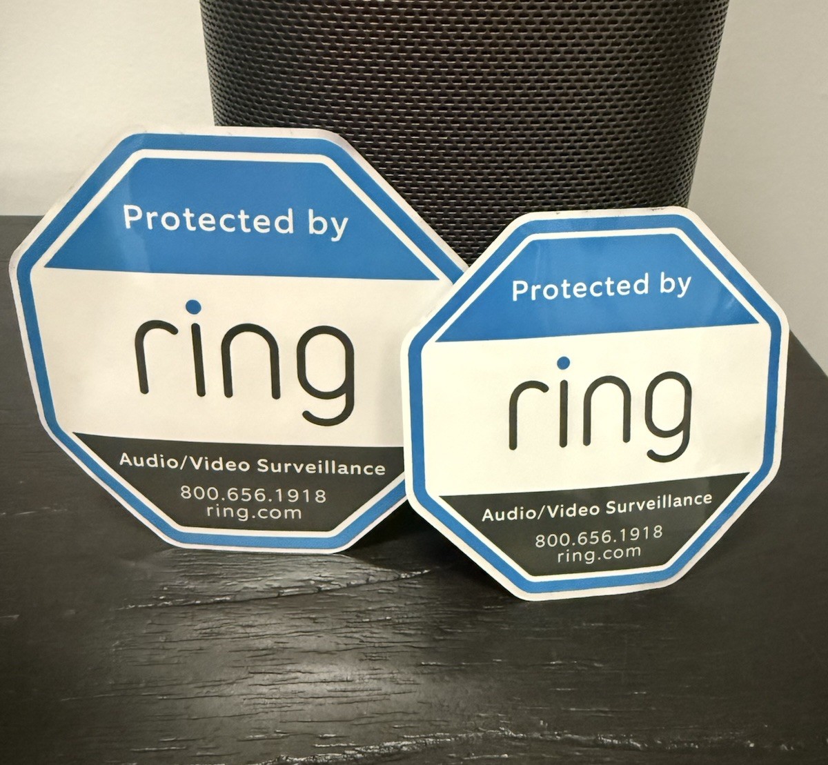 Ring Camera Protected By Sticker Lot 2 Stickers Small & Large Home Security New