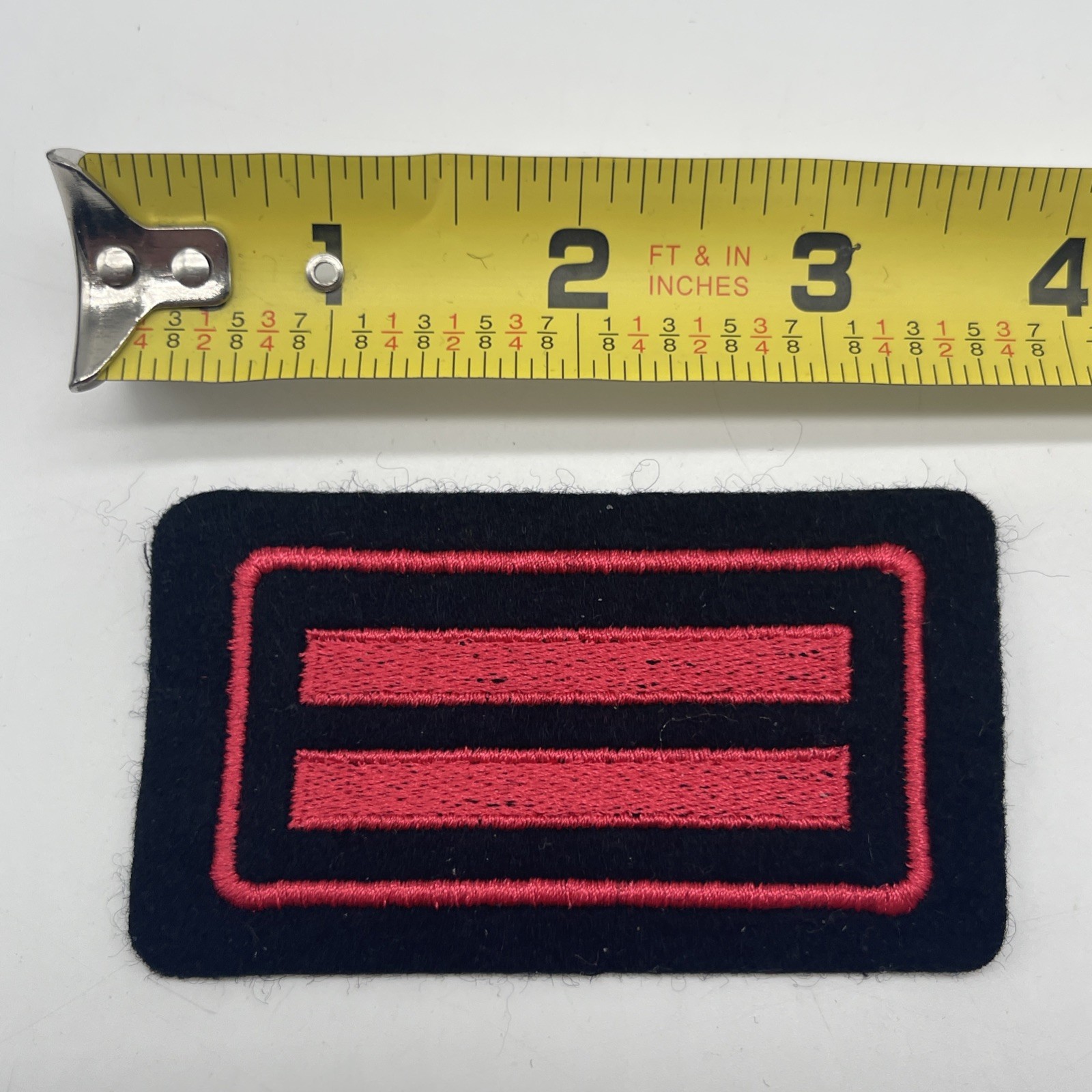 German Upper-Firefighter Rank Red Stripe Felt Patch OFM Feuerwehr Red Boarder