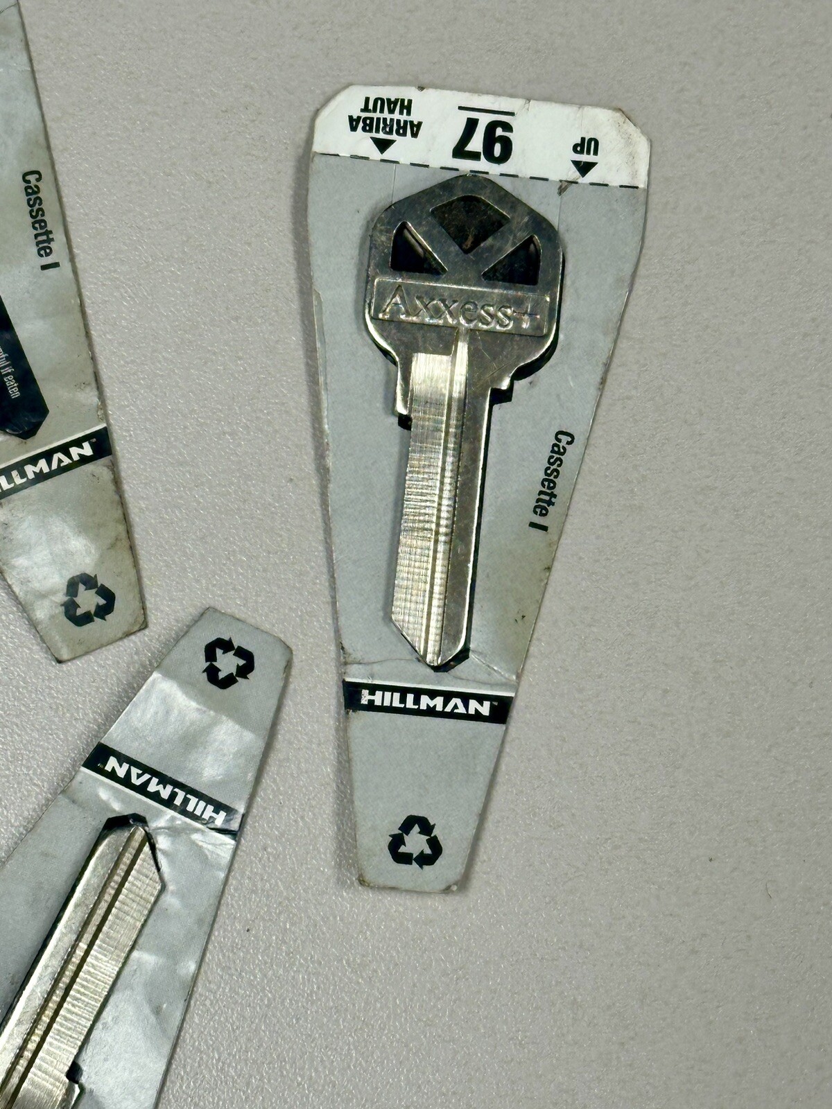 4-PK! Hillman Access+ Brass Nickel #97 Universal Single Sided Blank Key, NOS!