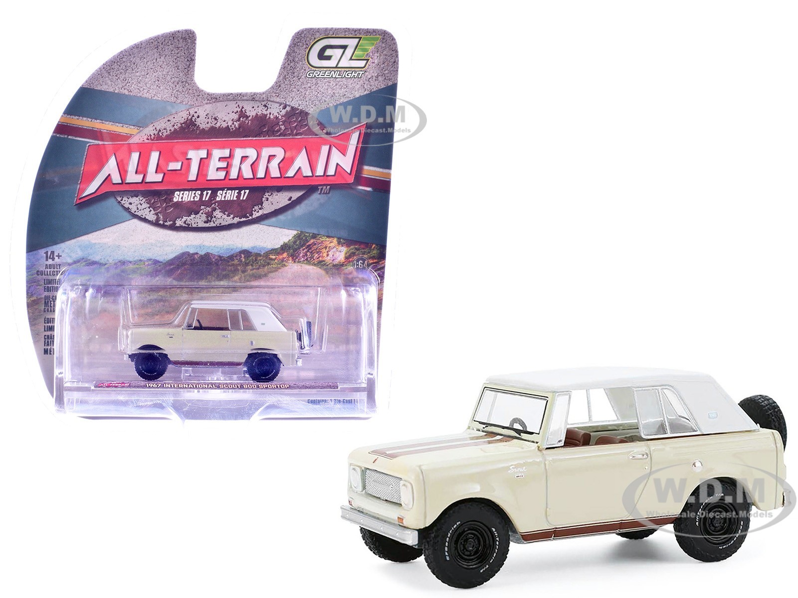 1967 INTERNATIONAL SCOUT 800 SPORTOP CREAM 1/64 DIECAST BY GREENLIGHT 35310 B