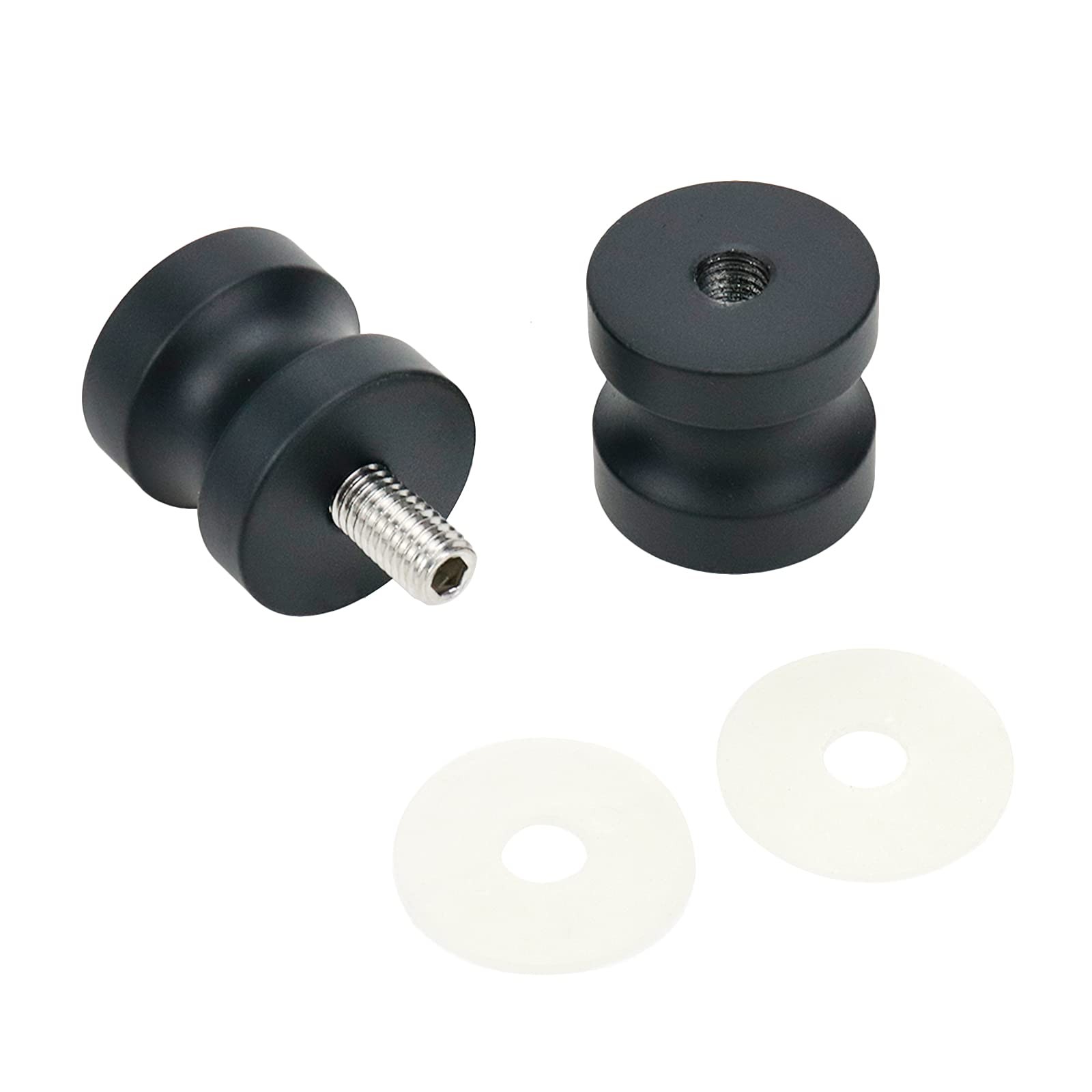 Semetall 2 Pack Back-to-Back Bathroom Door Handles,Solid 2" Height, Black