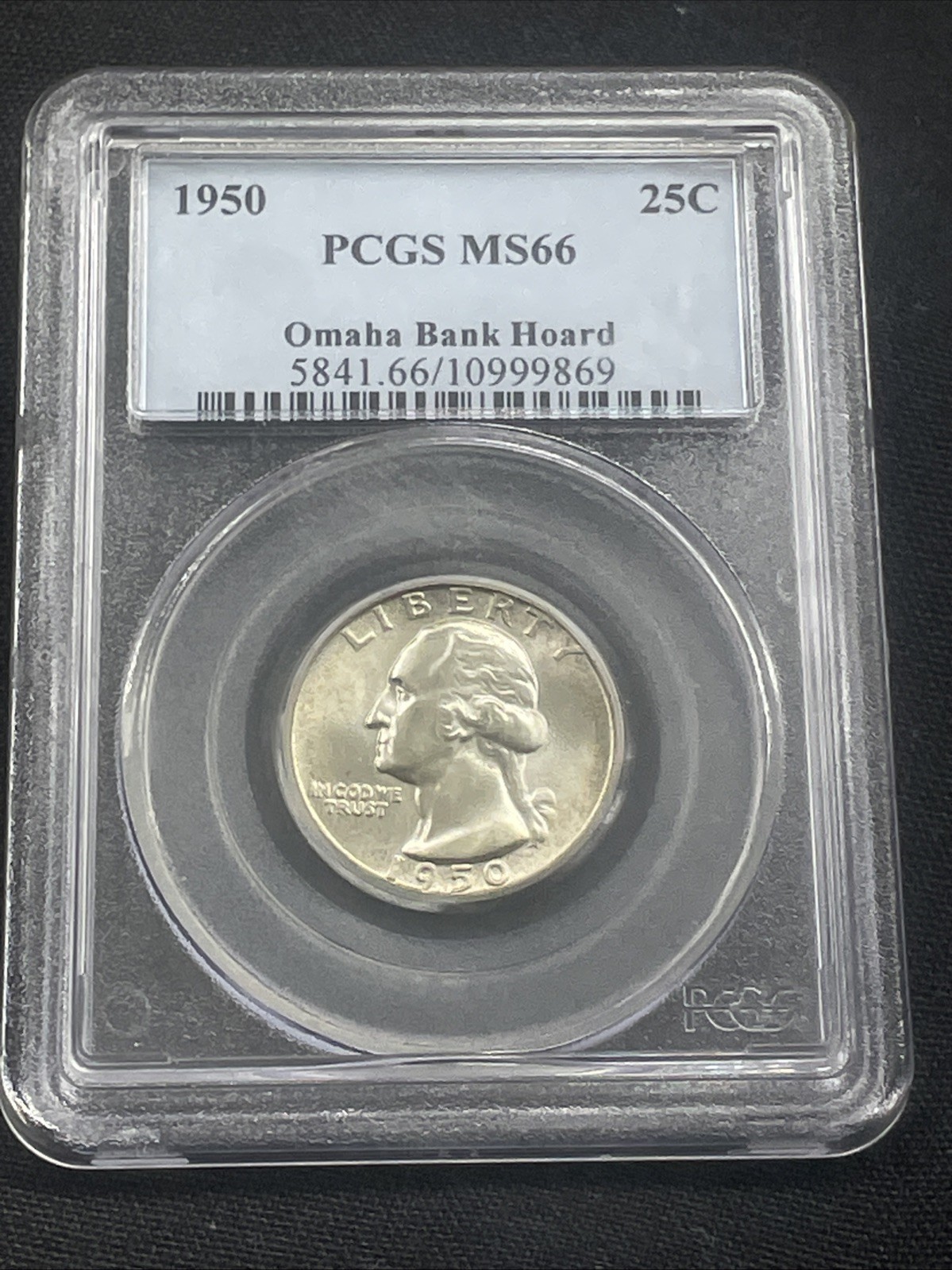 1950-S Washington Silver Quarter PCGS MS66 "Omaha Bank Hoard"