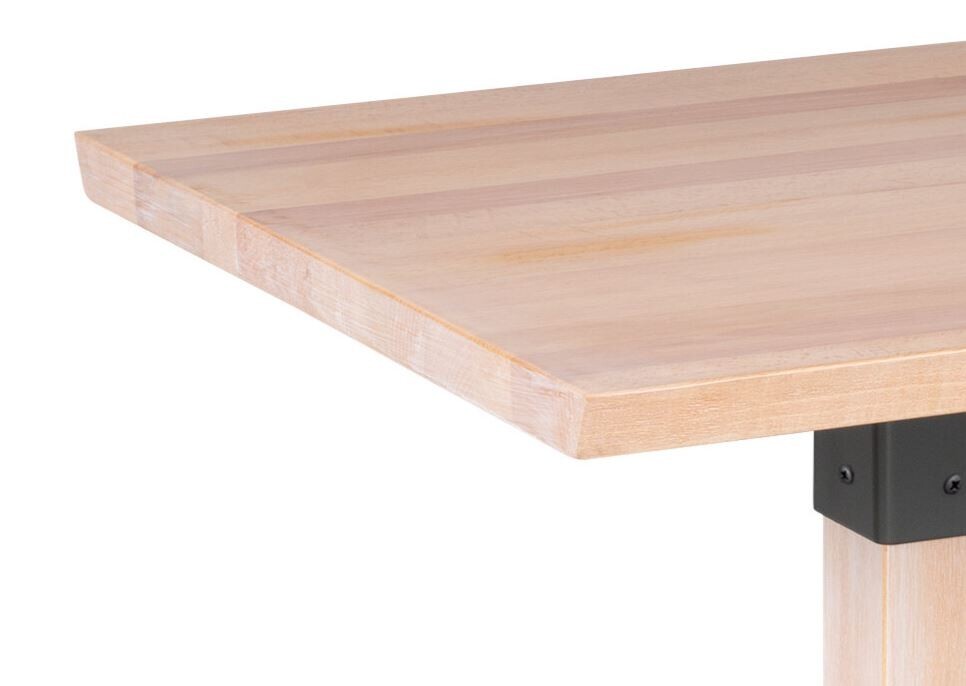 30" x 96" Rectangular Solid Wood Live Edge Restaurant Table Top in White Wood