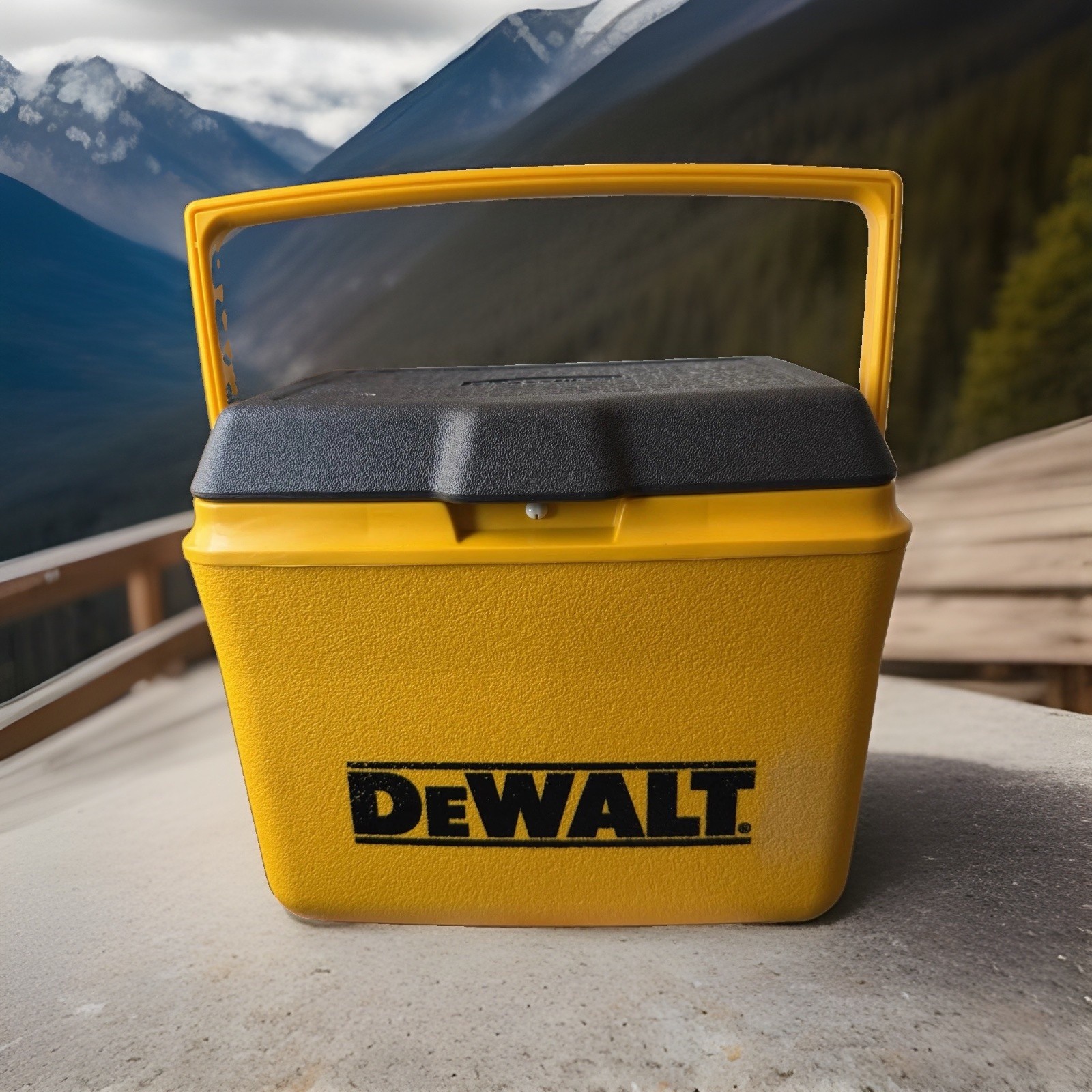 VTG DeWalt Yellow Black Construction Cooler Rubbermaid Lunchbox