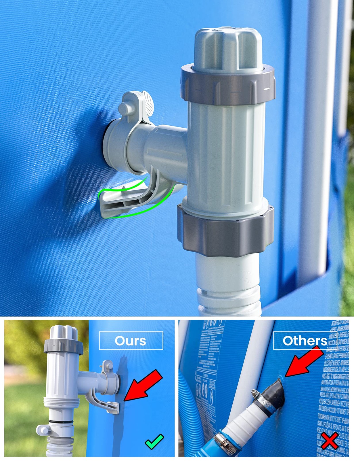 [PATENTED] Deeroll Pool Plunger Valve Plus for Above Ground - 1 Pack