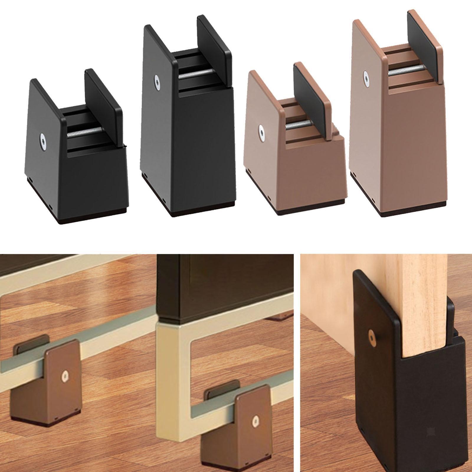 4 Pieces Bed Leg Risers Furniture Risers Support Non Slip Heavy Duty Lightweight