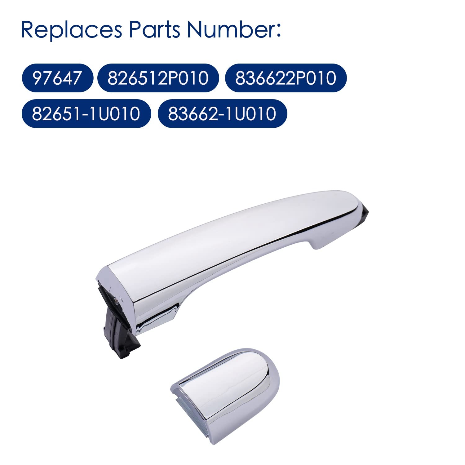 Lcyolada Exterior Rear Left Driver Side Chrome Drive Side,