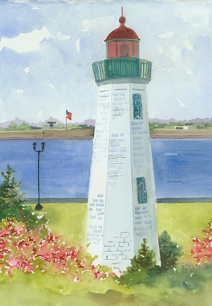 Old Point Comfort Lighthouse, Fort Monroe, Virginia. Jean Andrew Art Notecards