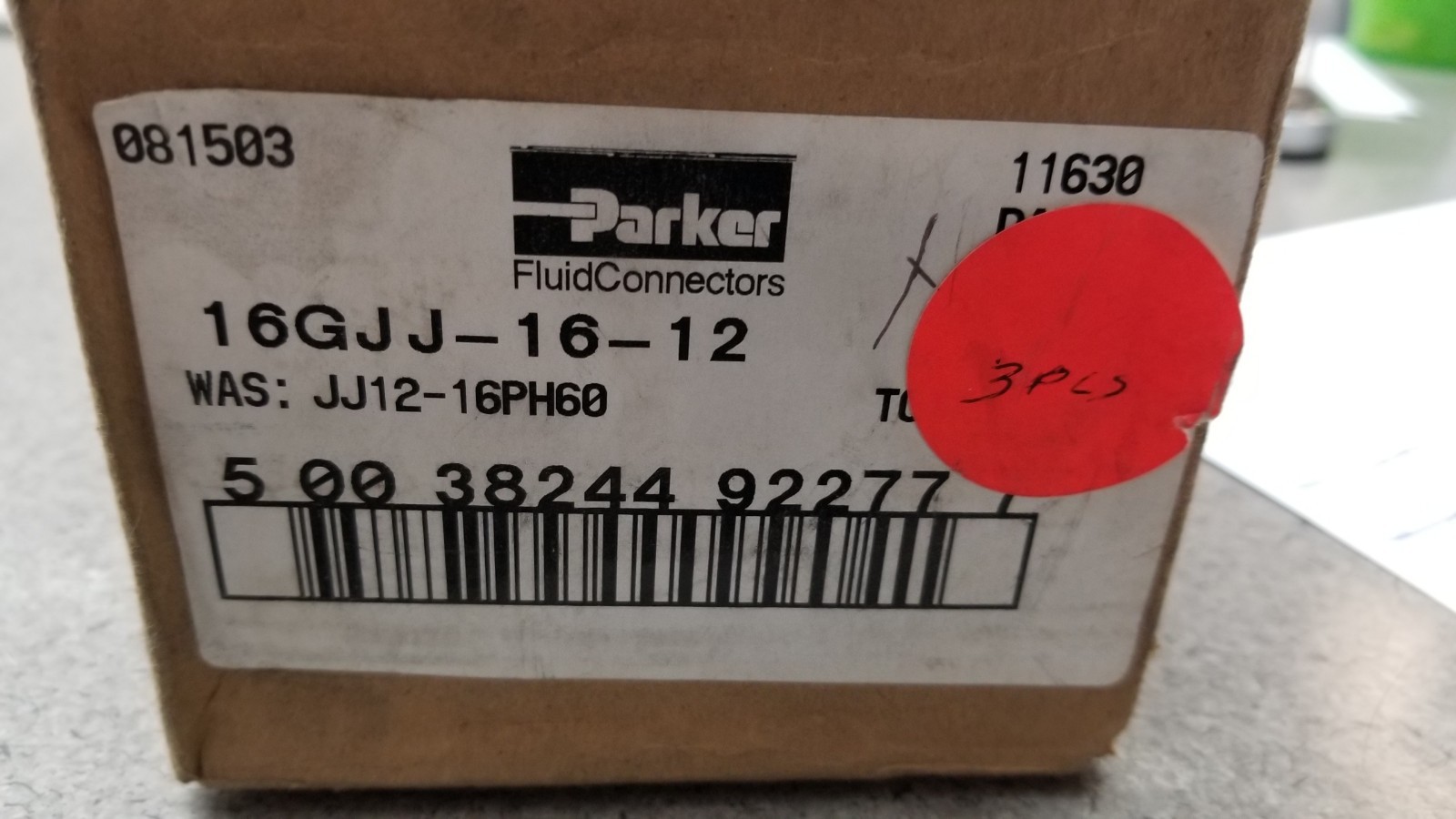 PARKER JJ12-16PH60 HYDRAULIC FITTING 60 DEGREE