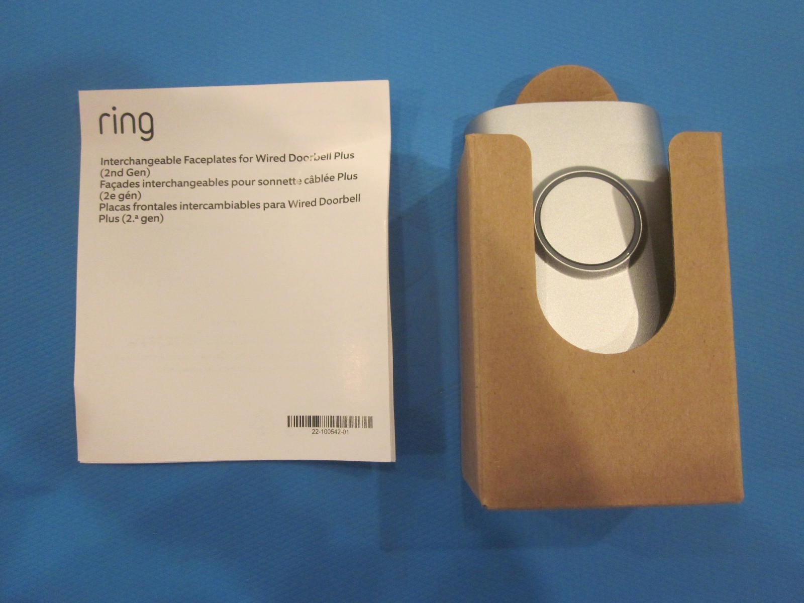 Ring Interchangeable Faceplate Wired Doorbell Plus 2nd Gen Nickle Silver