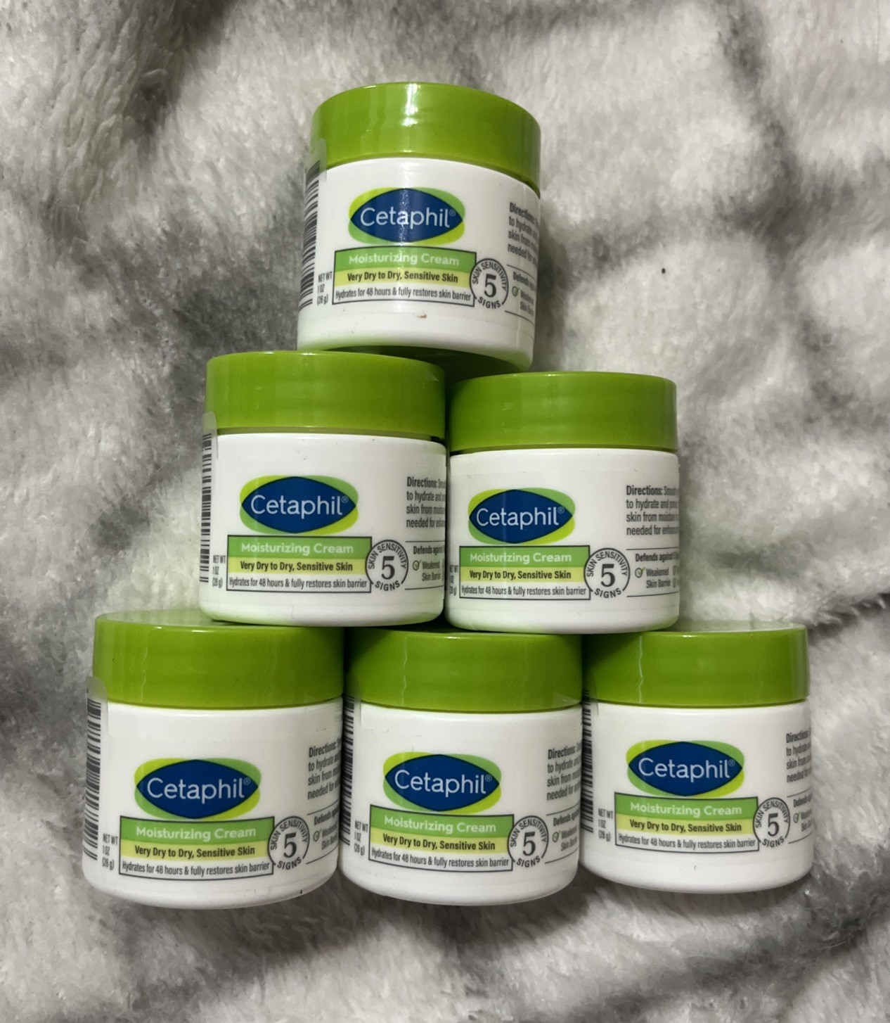 🔥 6x ~ Cetaphil Moisturizing Cream 1oz Travel Size - For Dry, Sensitive Skin