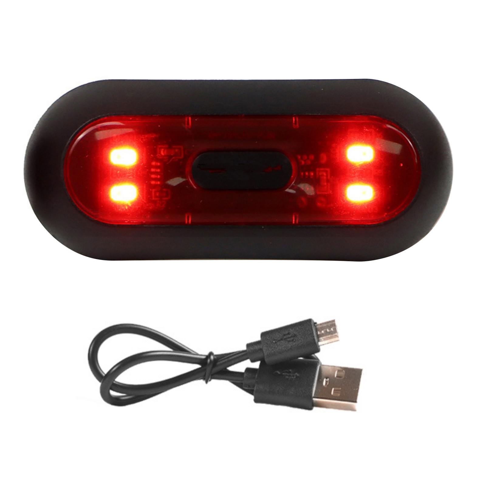 Waterproof Motorcycle Rear LED Helmet Light USB Rechargeable Light Accessory