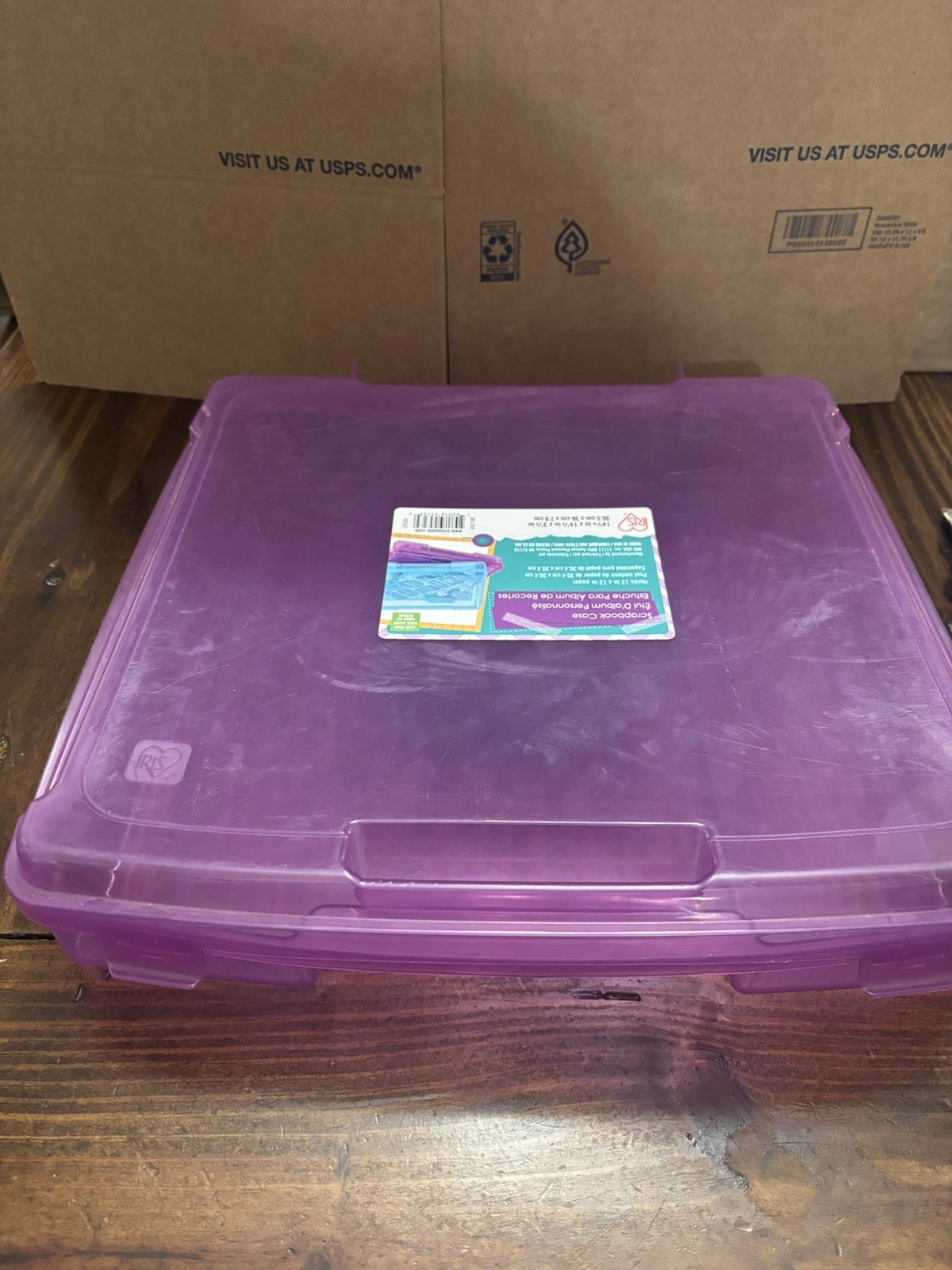 12”x12” Light Purple Scrapbook Paper Storage Container