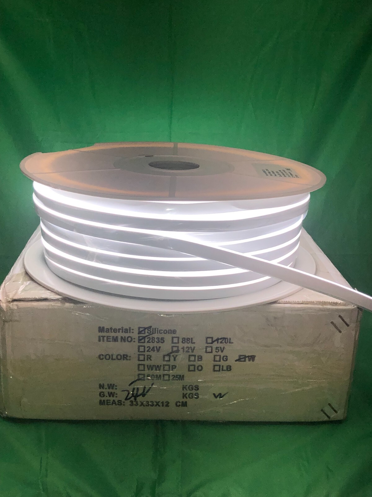 Cool White 24 Volt LED Neon Strip Light Flexible 5 x 33ft Lengths Total 165ft