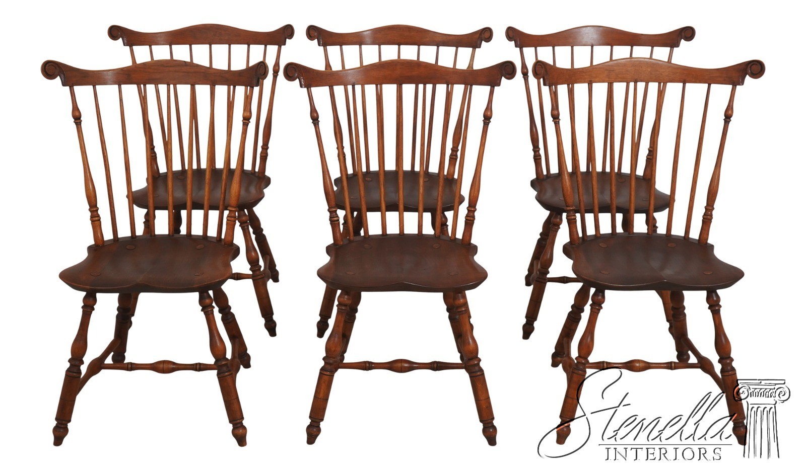 L71740: Set of 6 Bench Made Windsor Dining Room Chairs
