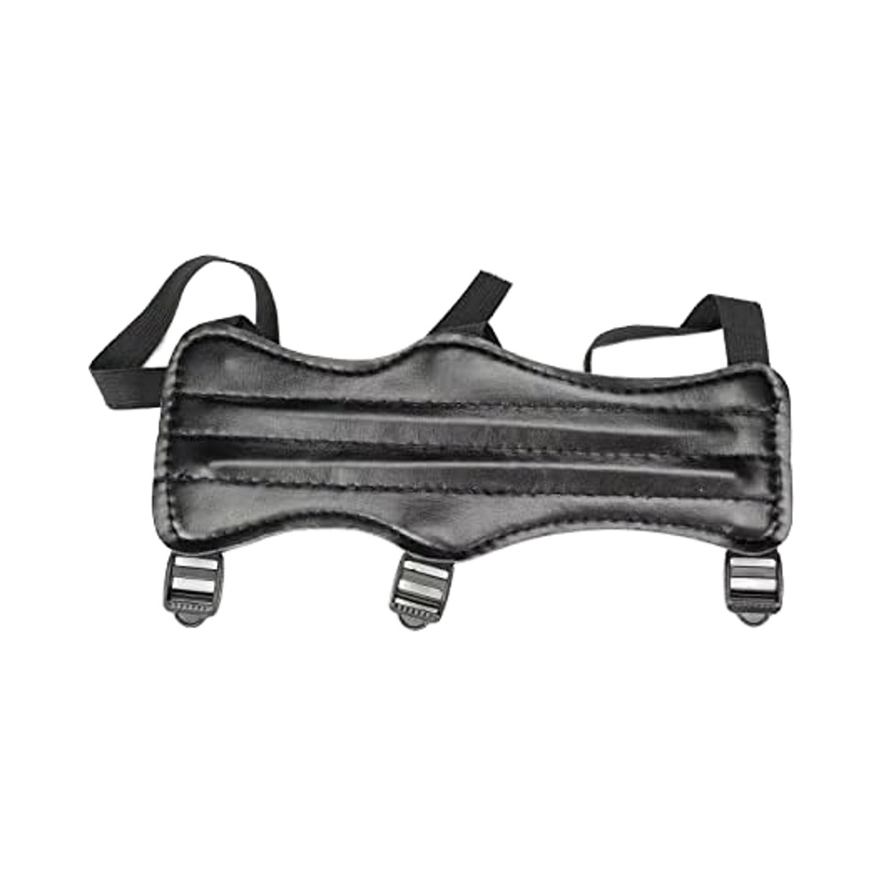 AF Black PU Leather Forearm Guard Handmade Archery Bracer Durable Protector