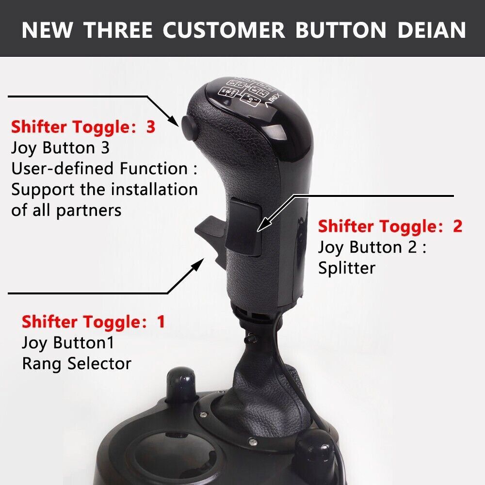 USB Truck Simulator Shifter Gearshift Knob for Logitech G29 G27 G25/Thrustmaster