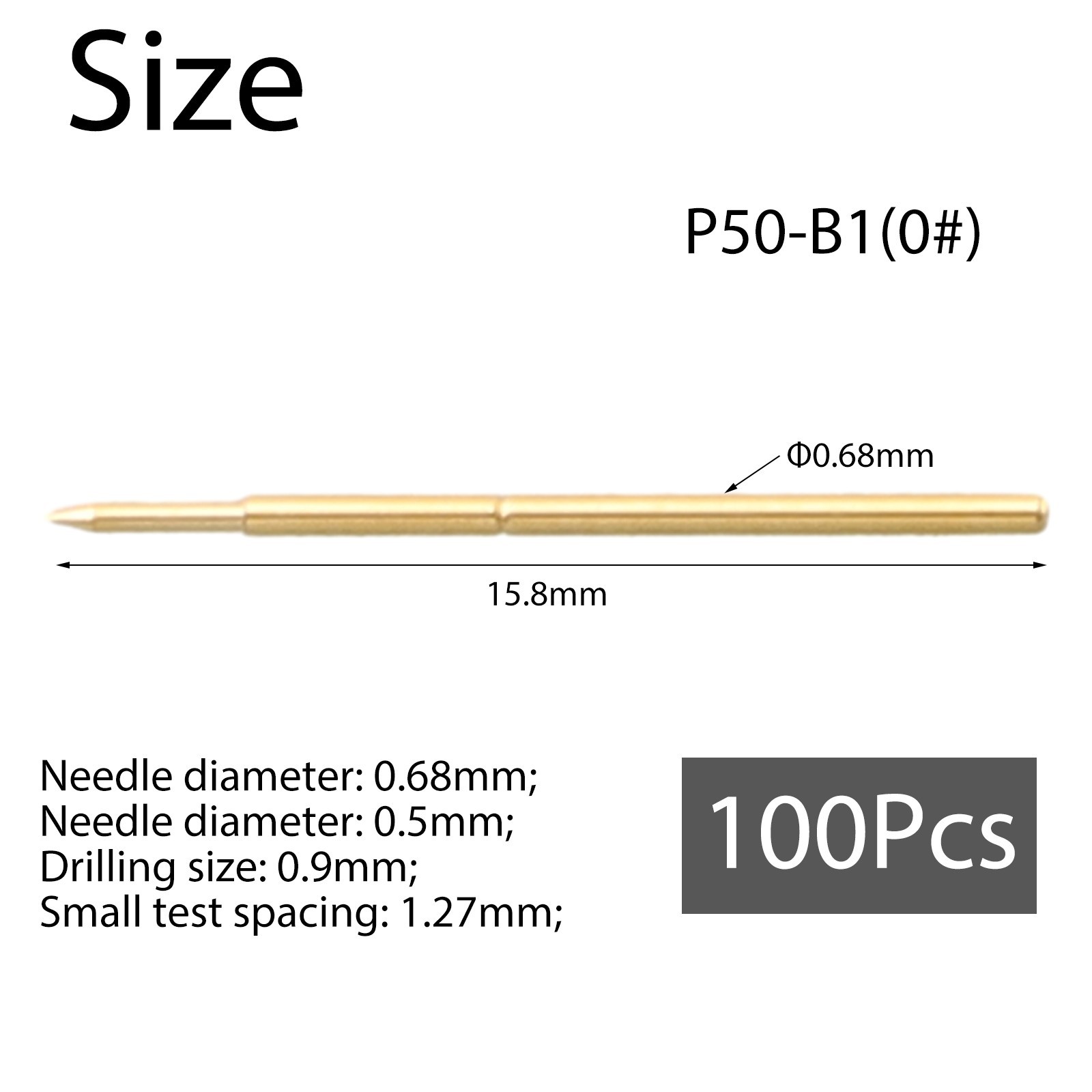 High Performance Spring Probes Set of 100 for PCB and Component Testing