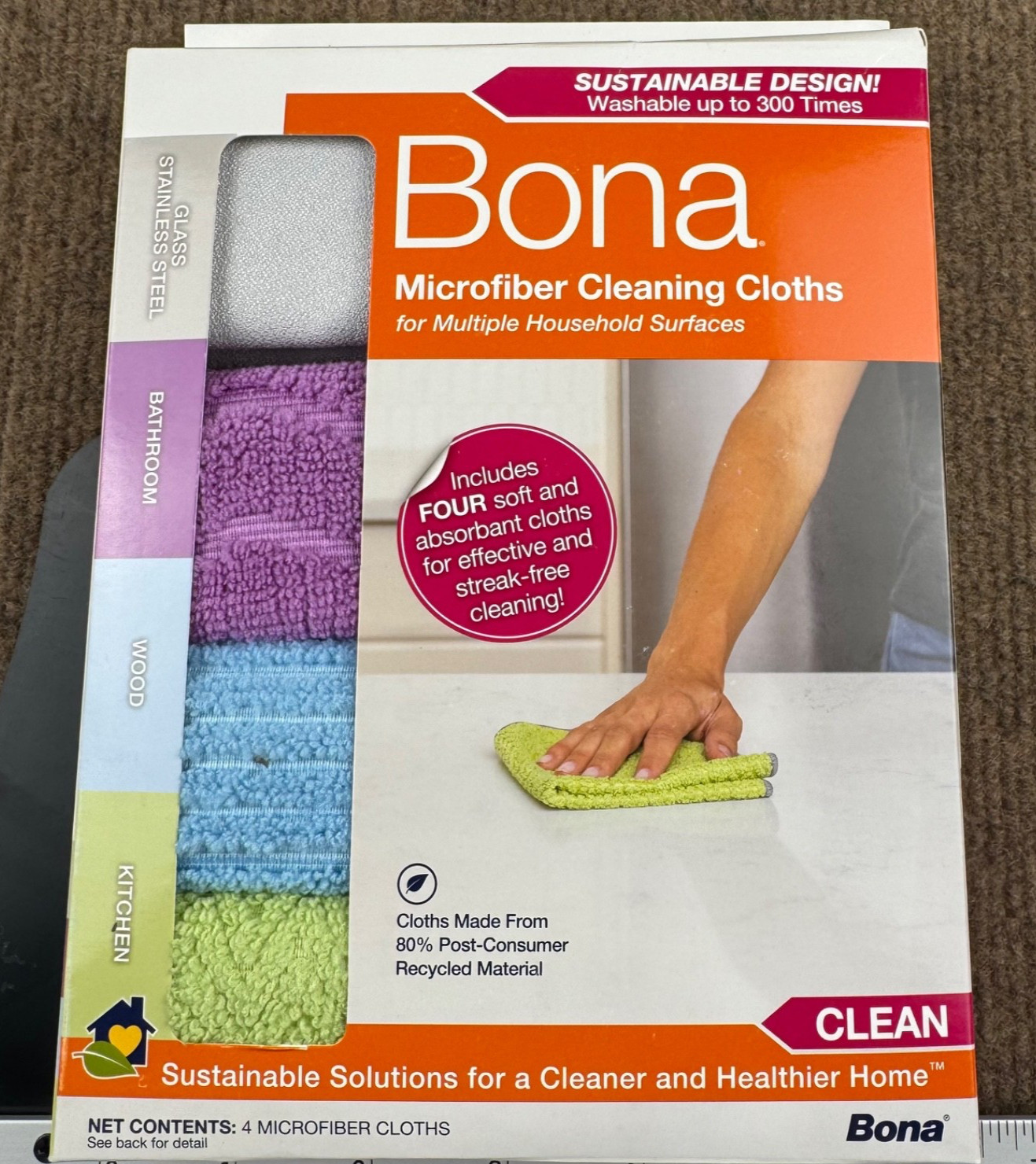 BONA ® Microfiber Cleaning Cloths Multipack 4 Count MultiSurface