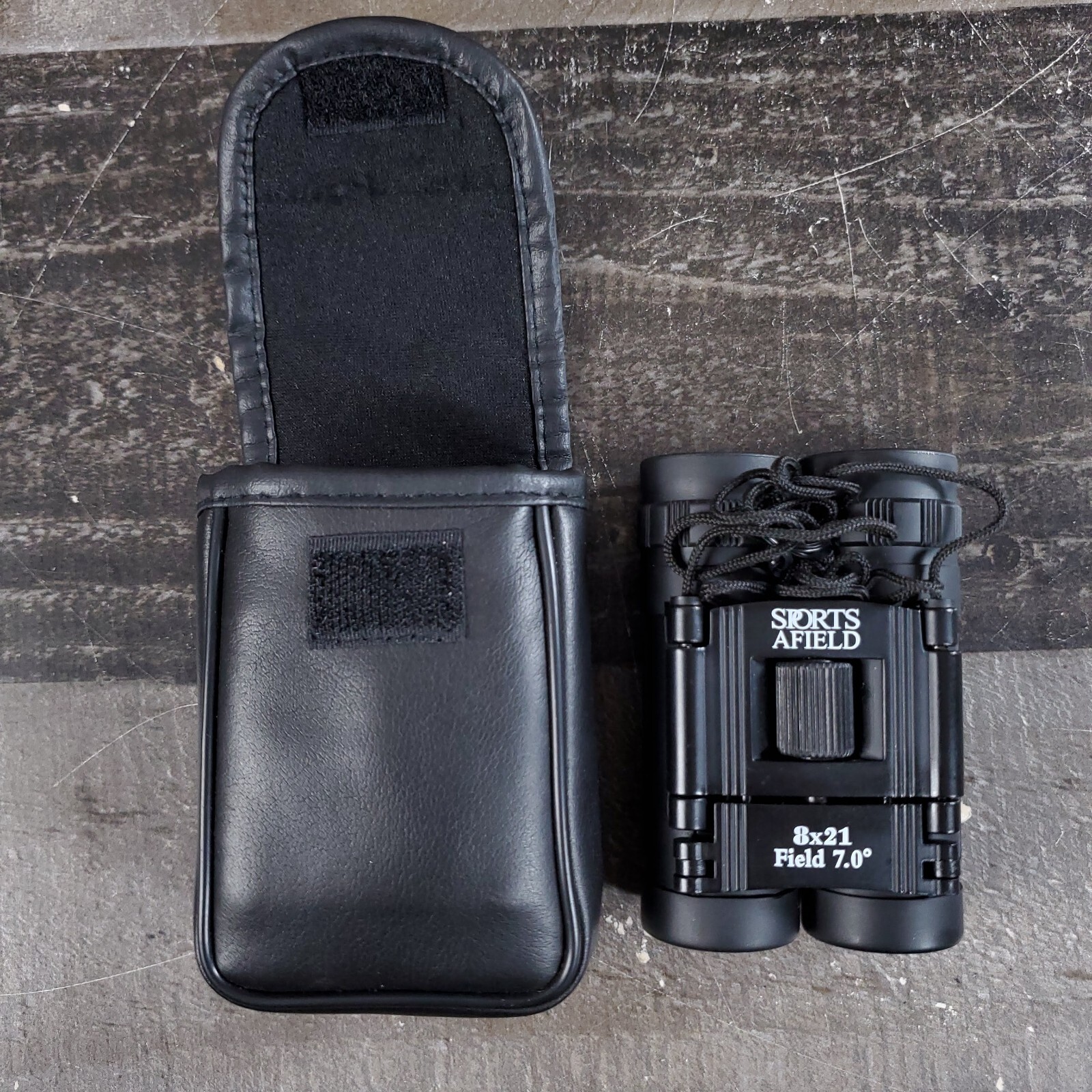 SPORTS AFIELD Black 8X21 Field 7.0 Mini Compact Binoculars w/ Carrying Case EUC