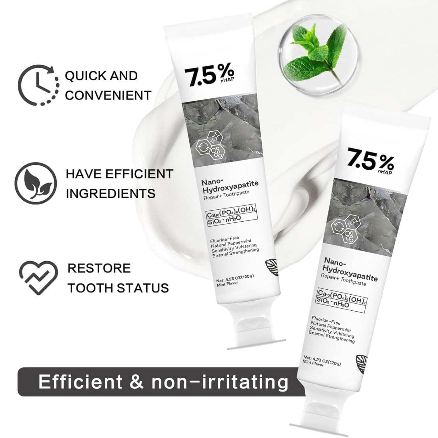 7.5% Hap Nano-Hydroxyapatite Toothpaste Remove Deep Clean For Sensitive Teeth ~