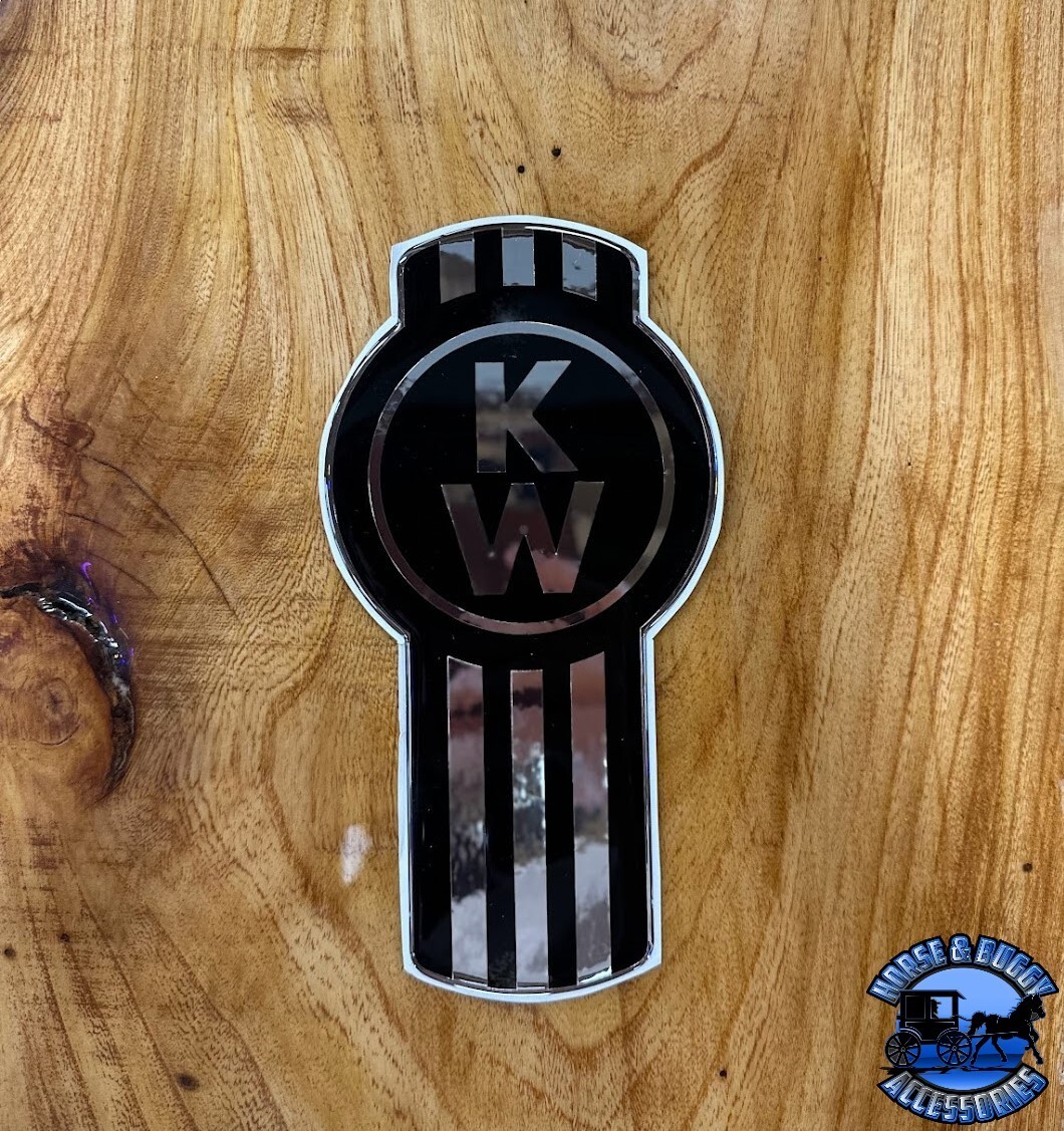 New Style Black/Chrome Kenworth Emblem Decal Replacement High Quality  USA Made