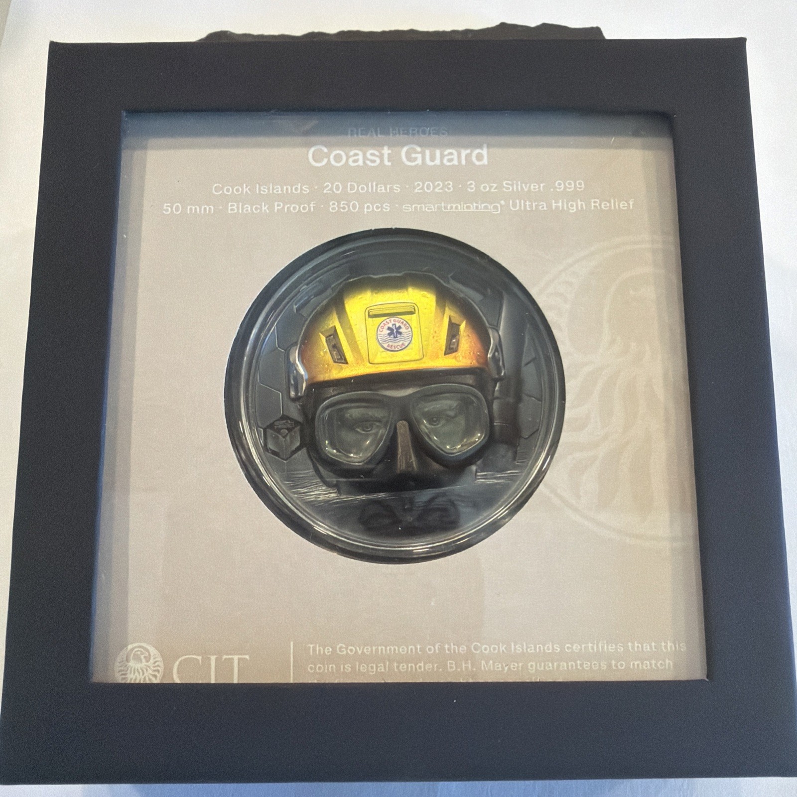 2023 Cook Islands $20 Real Heroes Coast Guard 3 oz Silver .999 ULTRA HIGH RELIEF