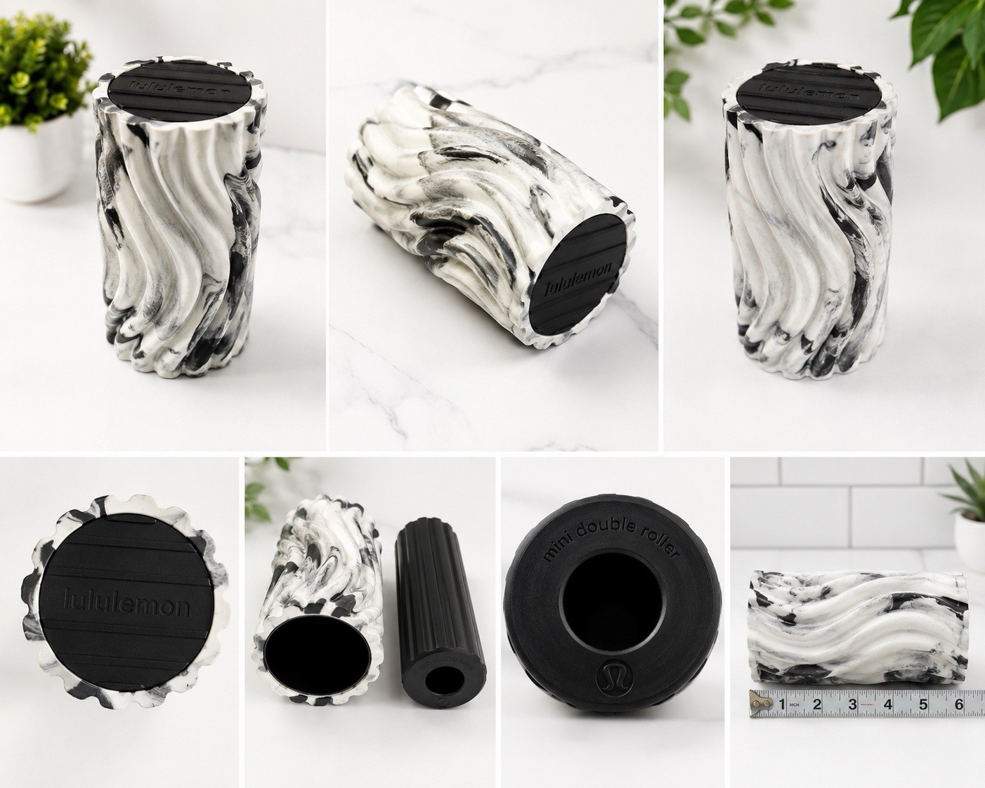 Lululemon Mini 10" Double Foam Roller Black And White Swirl - GREAT CONDITION!!