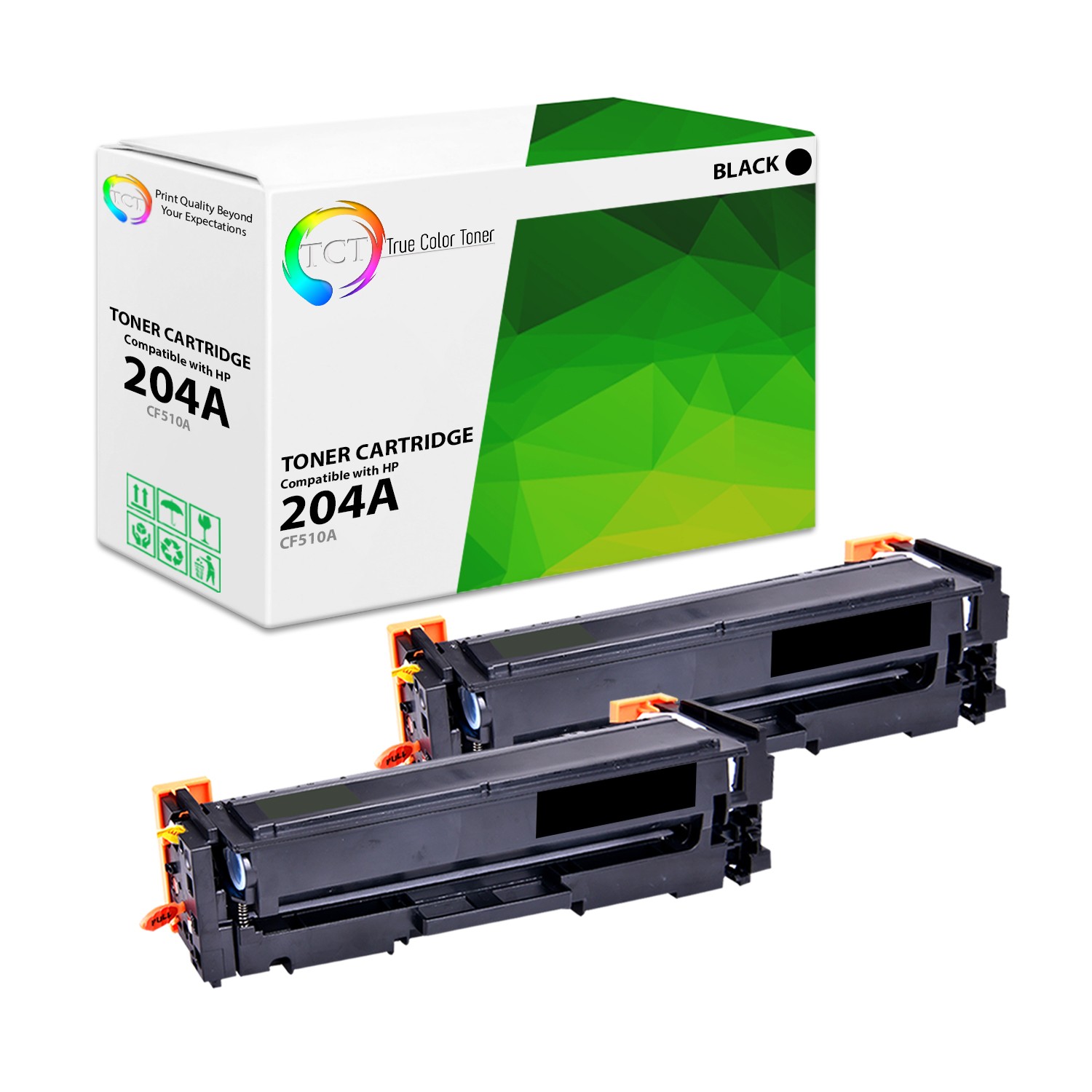 2Pk TCT CF510A 204A Black For HP M181fw M180nw M154nw Compatible Toner Cartridge